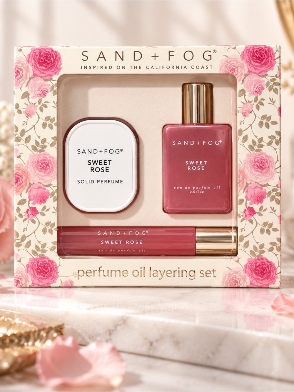 SAND + FOG Sweet Rose Perfume Oil Layering Set 🌹🤍